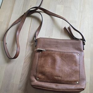 Perlina Brown Leather Crossbody